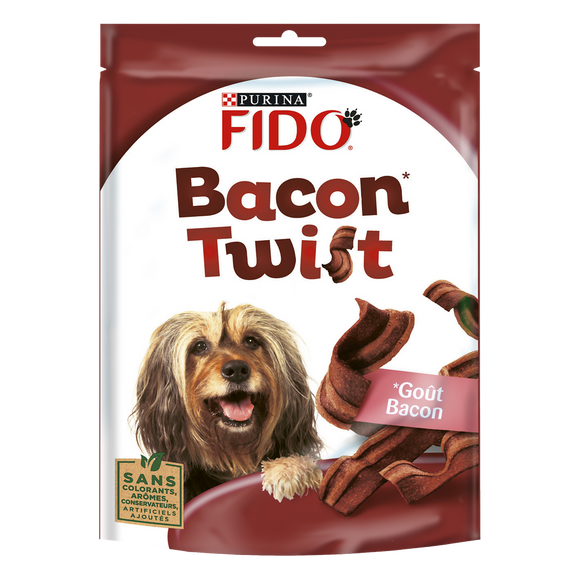 Friandises pour chien Bacon twist FIDO, 120g