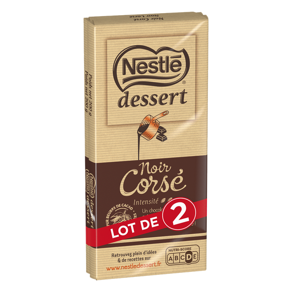 Chocolat noir corsé pâtissier NESTLE DESSERT - 2 tablettes de 200g