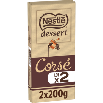 Chocolat noir corsé pâtissier NESTLE DESSERT - 2 tablettes de 200g