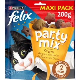Friandises pour chat Party Mix Original Poulet, Foie, Dinde FELIX - 200g