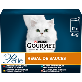 Sachets fraîcheur pour chat PERLE Régal de Sauces GOURMET - 12x85g