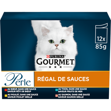 Sachets fraîcheur pour chat PERLE Régal de Sauces GOURMET - 12x85g