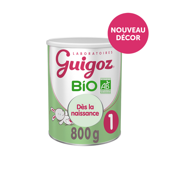 GUIGOZ BIO - Lait infantile en poudre bio 1er âge, de 0 à 6 mois - 800g