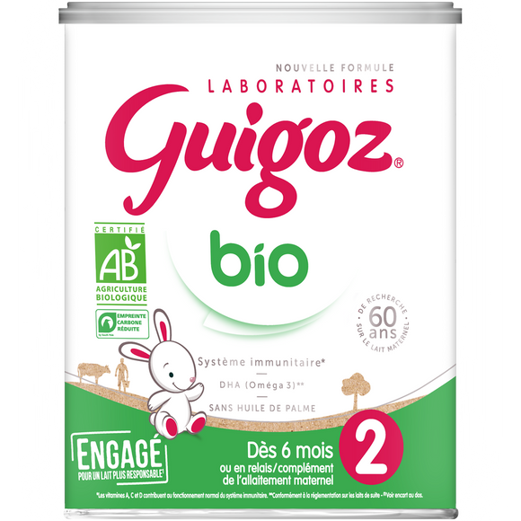 Lait infantile en poudre BIO 2ème âge 6-12M GUIGOZ OPTIPRO - Boîte 800g