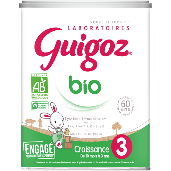 Lait croissance en poudre BIO dès 12M GUIGOZ OPTIPRO - Boîte 800g