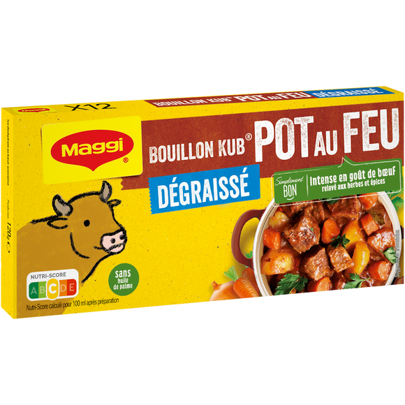 Bouillon cube pot au feu dégraissé MAGGI, boite de 12 cubes, 120g