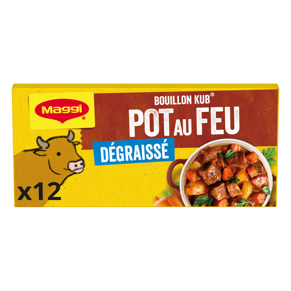 Bouillon cube pot au feu dégraissé MAGGI, boite de 12 cubes, 120g