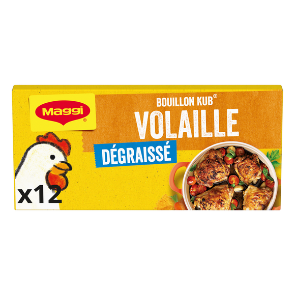 Bouillon cube volaille dégraissé MAGGI, boite de 12 cubes, 120g