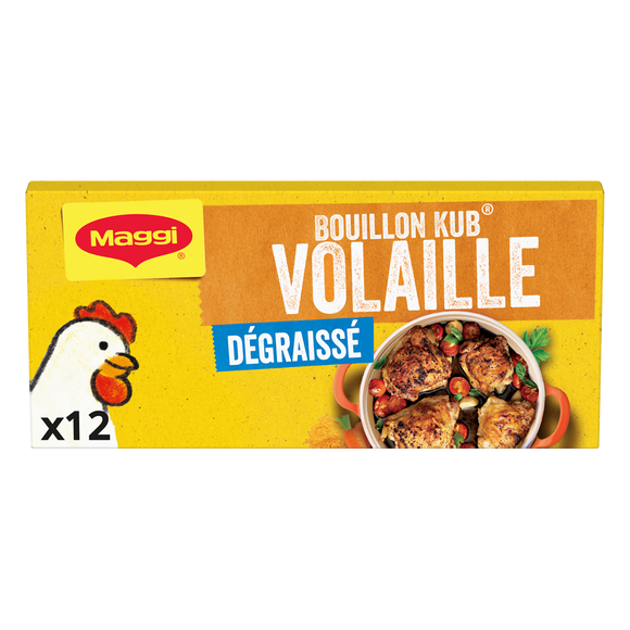 Bouillon cube volaille dégraissé MAGGI, boite de 12 cubes, 120g