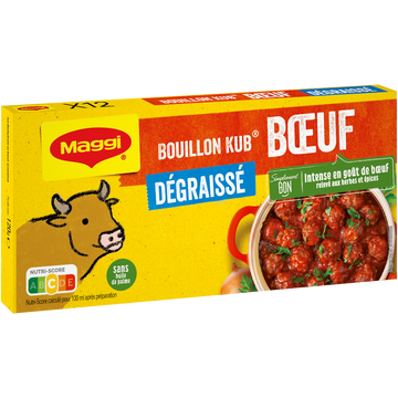 Bouillon cube boeuf dégraissé MAGGI, boite de 12 cubes, 120g