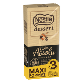 Chocolat noir absolu pâtissier NESTLE DESSERT - 3 tablettes de 170g