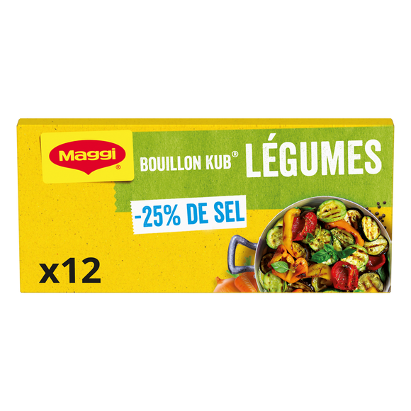 Bouillon cube légumes -25% de sel, 120g