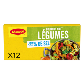 Bouillon cube légumes -25% de sel, 120g
