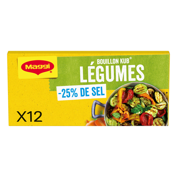 Bouillon cube légumes -25% de sel, 120g