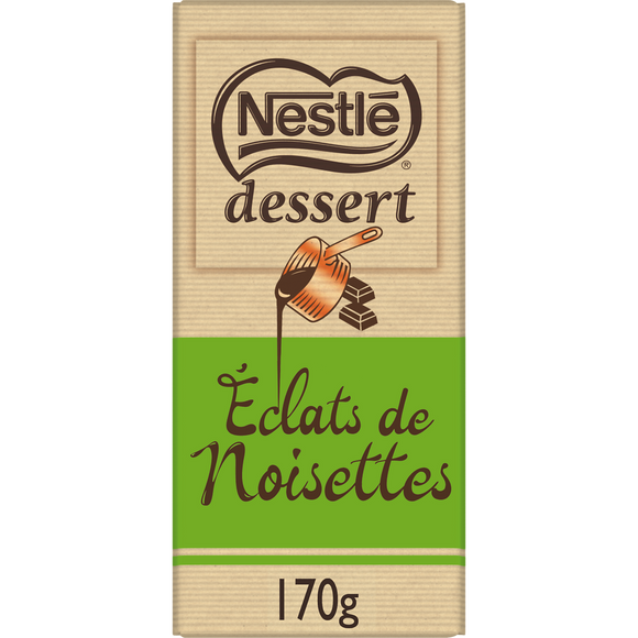 Chocolat noir éclats noisettes pâtissier NESTLE DESSERT - Tablette 170g