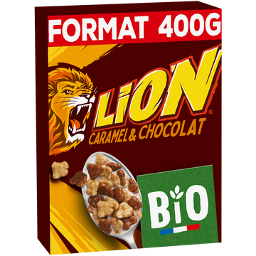 Céréales au caramel et chocolat Bio LION - 400g