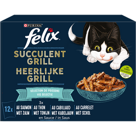 Sachets fraîcheur pour chat Succulent Grill Poissons FELIX - 12x80g