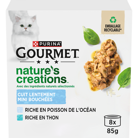 Fraîcheur chat Nature's Creations Poisson Océan Thon GOURMET - 8x85g