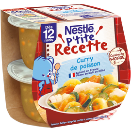 Plats complets P'TITE RECETTE Curry de poisson 12M+ NESTLE - 2x200g