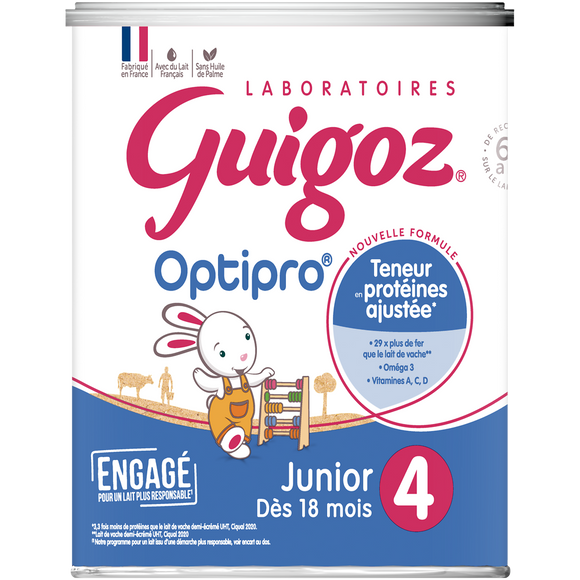 Lait croissance en poudre dès 12M GUIGOZ OPTIPRO JUNIOR - Boîte 900g