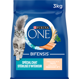 Croquettes chat stérilisé d'intérieur Truite Céréales PURINA ONE - 3kg