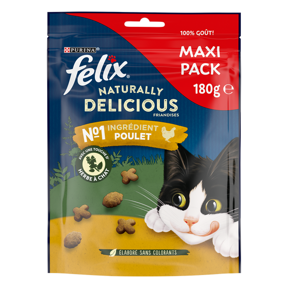 Sachets fraîcheur pour chat Naturally Delicious Poulet FELIX - 180g