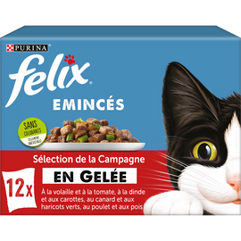 Sachets fraîcheur pour chat Emincés en Gelée Campagne FELIX - 12x85g