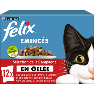 Sachets fraîcheur pour chat Emincés en Gelée Campagne FELIX - 12x85g