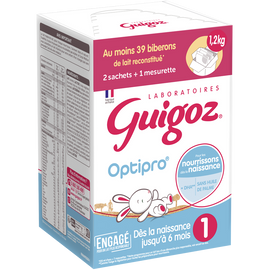 Lait infantile en poudre 1er âge 0-6M GUIGOZ OPTIPRO - BagInBox 2x600g