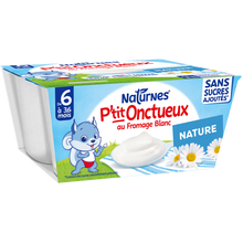 NESTLE P'TITS LACTES - Dessert lacté P'tit Onctueux au fromage blanc nature, de 6 à 12 mois - 4x90g