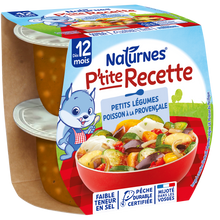 NESTLE P'TITE RECETTE - Plat bébé du midi Poisson à la provençale, dès12 mois - 2x200g - Repas bébé