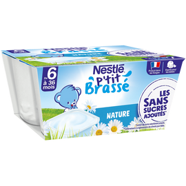 P'tit brassé nature dès 6 mois NESTLE coupelles 4x90g 360g