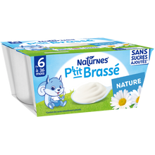 NESTLE P'TITS LACTES - P'tit brassé nature, de 6 à 12 mois - 4x90g