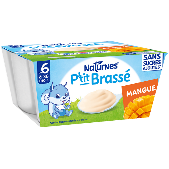 NESTLE P'TIT BRASSE - Desserts lactés P'tit Brasse, de 6 à 12 mois - 4x90g
