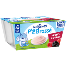 NESTLE P'TIT BRASSE - P'tit brassé fruits rouges, de 6 à 12 mois - 4x90g