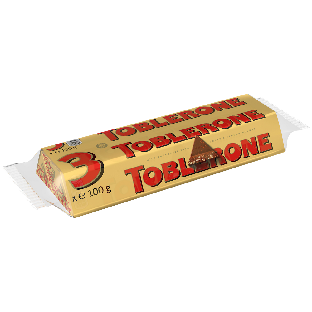 Chocolat barres Toblerone lait 3x100g - Paquet de 300g