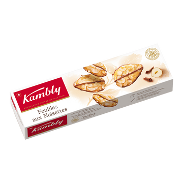 Biscuits fins croustillants aux noisettes et au chocolat au lait Suisse KAMBLY, 90g