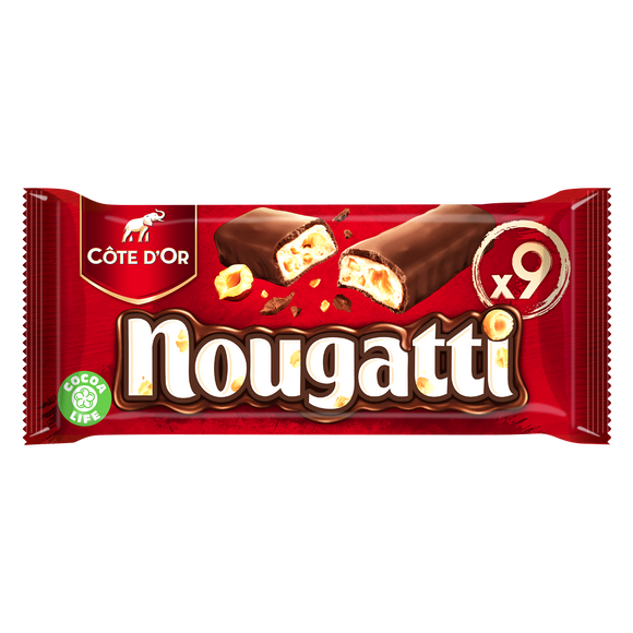 Barres chocolatées chocolat nougat Nougatti COTE D'OR - Sachet de 270g