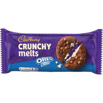 Biscuit Crunchy melts fourrés OREO CADBURY, paquet 156g