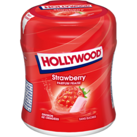 Chewing gum red mix sans sucres HOLLYWOOD dragées sphère 87g