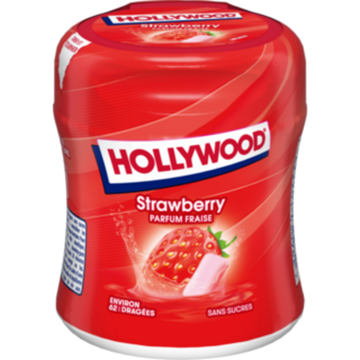 Chewing gum red mix sans sucres HOLLYWOOD dragées sphère 87g