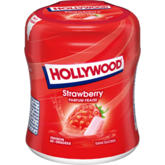 Chewing gum red mix sans sucres HOLLYWOOD dragées sphère 87g