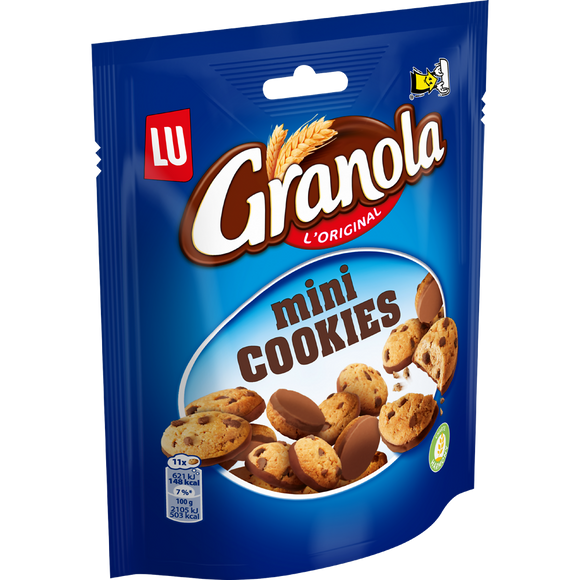 Biscuits mini cookies aux pépites de chocolat GRANOLA - Sachet de 110g
