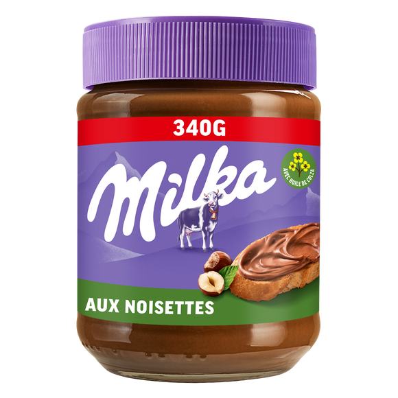Pâte à tartiner noisette et cacao MILKA, pot de 340g