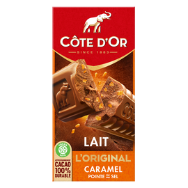 Chocolat au lait aux éclats de caramel salé COTE D'OR - Tablette de 190g