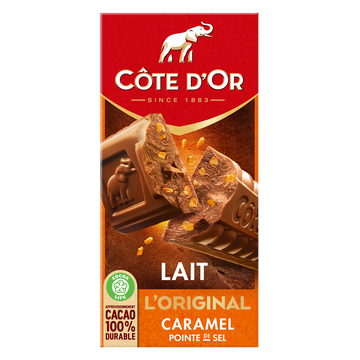 Chocolat au lait aux éclats de caramel salé COTE D'OR - Tablette de 190g