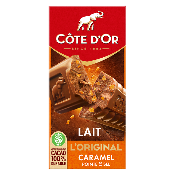 Chocolat au lait aux éclats de caramel salé COTE D'OR - Tablette de 190g