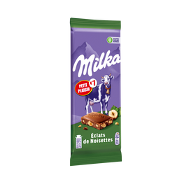Chocolat au lait éclats de noisettes MILKA - Tablette de 125g