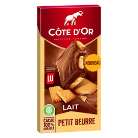 Chocolat biscuit au lait aux morceaux de Petit Beurre COTE D'OR - Tablette de 180g