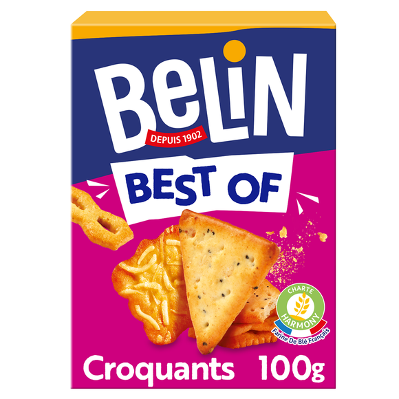 Biscuits apéritifs Assortiment crackers croquants best of Lu BELIN, 100g